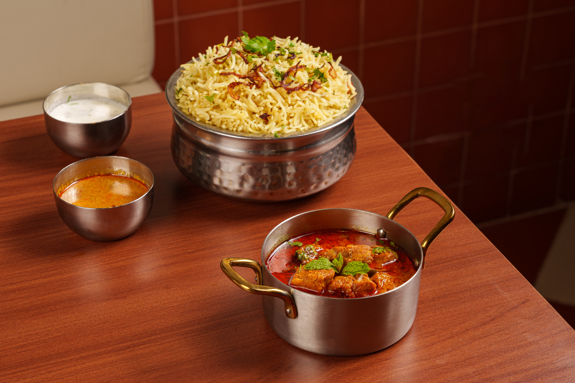 Bagara Rice with Mutton Curry